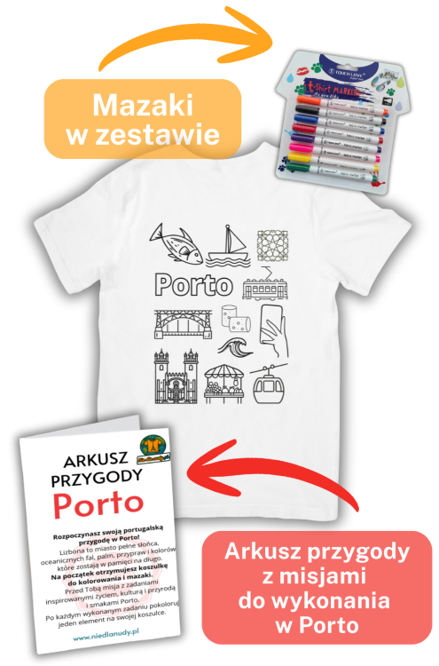 Porto. Koszulka do kolorowania z objaśnieniem